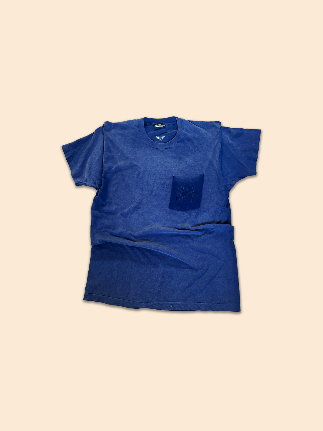 EMBROIDERED VINTAGE T-SHIRT in sunfaded blue